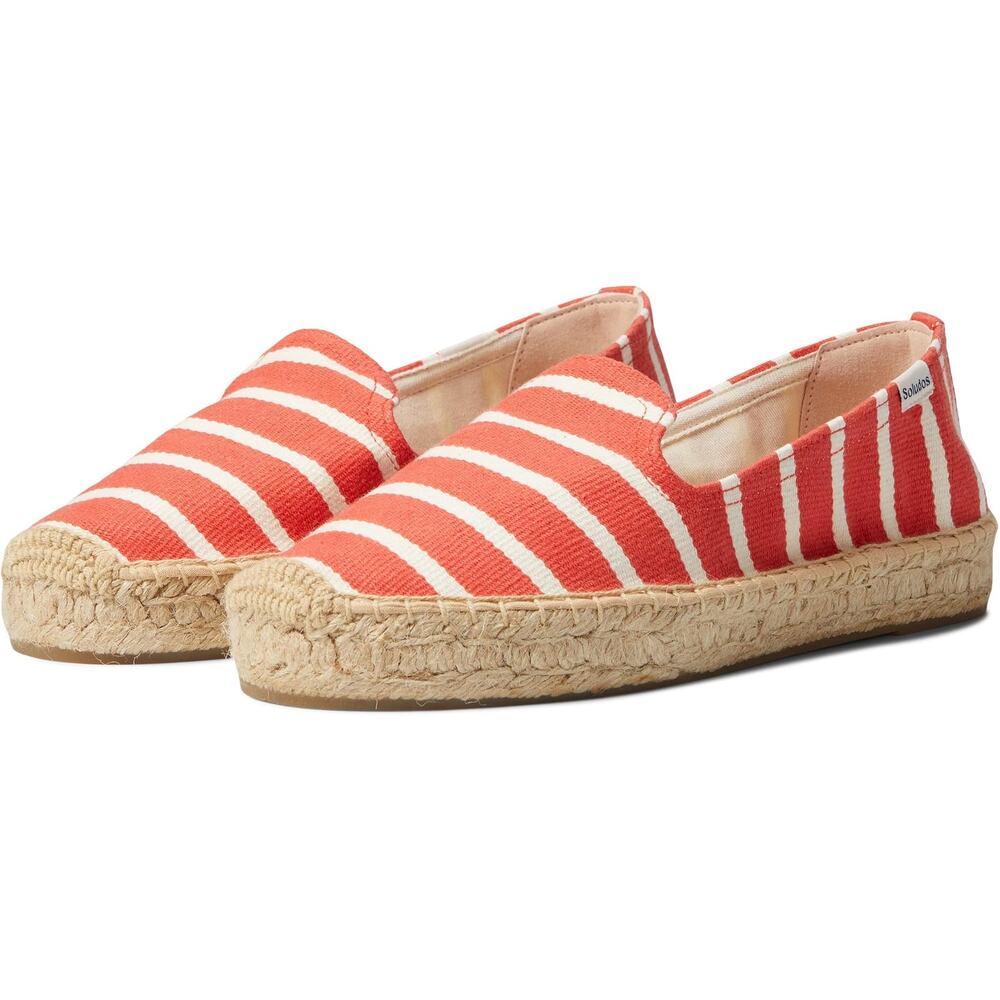 Soludos Woven Platform Smoking Slippers Coral Stripe Women's Size 7 New in Box